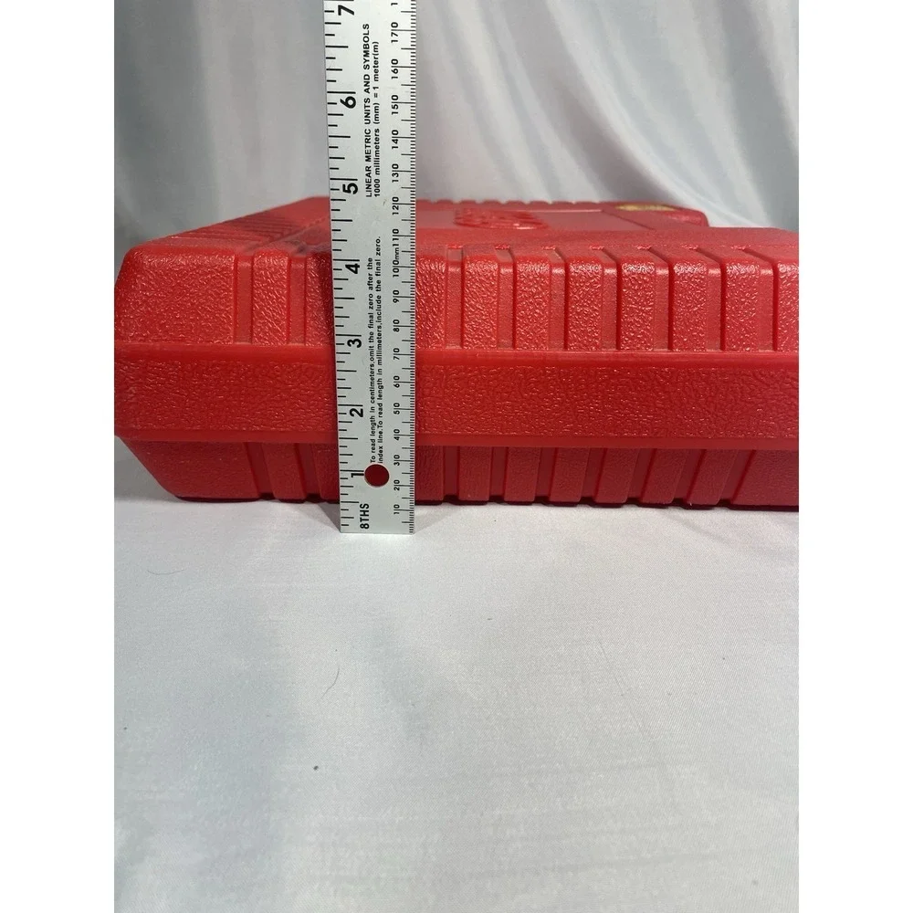 LEGO 1985 Vintage Red Plastic Storage Suitcase Carry Case 12" x 15"  Made in USA - Picture 13 of 13